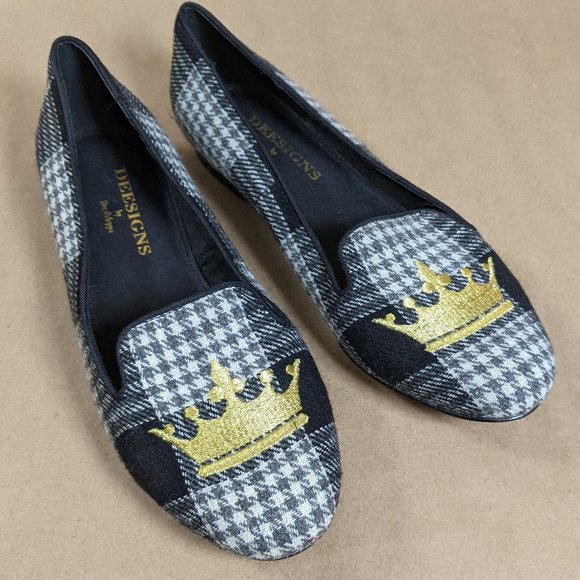 Deesigns by Dee Ocleppo Black & Grey Houndstooth Women's Loafer Flats 8M - Picture 12 of 16